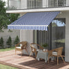 Awning Manual Outdoor Garden Canopy Patio Sun Shade Shelter Blue White 200X150CM