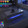 Coffee Table LED High Gloss White Rectangle Cocktail Table Modern Living Room