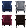 Chesterfield Wing Back Armchair Button Fabric Upholstered Lounge Tub Sofa Chair