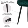 Set of 2 Dining Chairs Velvet Padded Seat Metal Leg Kitchen Chairs Multicolor