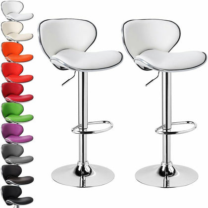 1/2x Bar Stools Kitchen Breakfast Chair PU Leather Gas Lift Swivel Barstool Pub