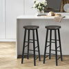2XBreakfast Kitchen Bar Stools MDF Seat BarChairs Metal Legs Barstools HighStool