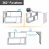 L-shaped Computer Desk Corner PC Table Workstation Home Office w/Shelves/Draw