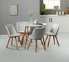 Quattro White Dining Table & 4 White Chairs