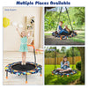 2-in-1 Foldable Kids Fitness Trampoline Height Adjustable Children Tree Swing