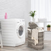 102L Handwoven Laundry Basket Divided Washing Clothes Hamper W/ Removable Liner