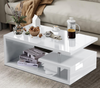 LED Coffee Table With Storage Wooden High Gloss Living Room Furniture Sofa Table