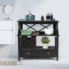 Narrow Console Table Entryway Table Sofa Side End Table w/ Drawer & Open Shelf