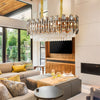 Modern Luxury Chandelier LED Crystal Droplet Elegant Ceiling Light Fixture Home