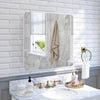 Double Door Bathroom Mirror Cabinet Storage Shelves Wall Mounted 68Lx60H cm