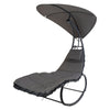 Comfortable Outdoor Garden Patio Metal Rocking Lounger Chair With Sun Roof Shade
