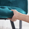Modern Dining Chairs Velvet Padded Seat Metal Legs Kitchen Chair Home Office 1