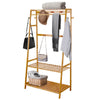 Minimalist Bamboo Clothes Rail Hanging Garment Rack Shoe Storage for Dress Pants