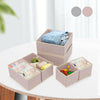 6x Canvas Storage Boxes Foldable Basket Cube Magazine Bookcase Shelving Shelf