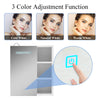 Bathroom Cabinet Mirror 1 Door LED Touch White Wall Mounted Storage Modern
