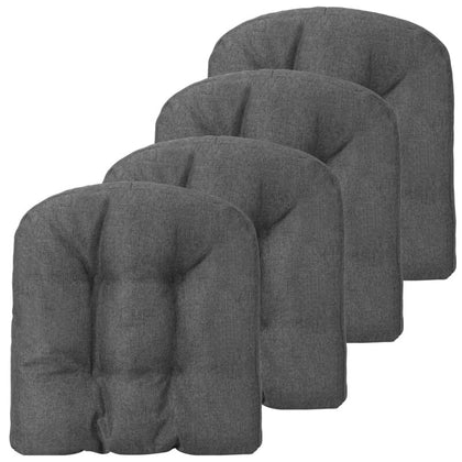 4PCS Tufted Chair Cushion Skid-Proof Overstuffed Comfortable Cushion Linen Cover
