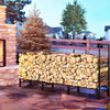 XXL Metal Firewood Rack OutdoorIndoor Log Rack Wood Stacker Organized Off-ground