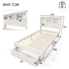 3ft Single Wooden Solid White Pine Kids Storage Bed Frame with Storage Drawer NS