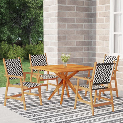 5 Piece Garden Dining Set Solid Wood Acacia P5Z4