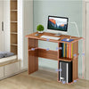 PC Computer Desk Writing Study Gaming Table Drawer Shelves Bookshelf Workstation