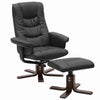 Upholstered Recliner Swivel Armchair Single Sofa w/ Stool Office Chair Wood Base