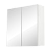 Bathroom Mirror Cabinet Double Full Door Cupboard Storage Shelf Wall Mounted