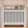 Radiator Cover White Unfinished Modern Traditional Wood Grill Cabinet Shelf MDF