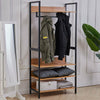 4 Tier Metal Hat and Coat Stand Storage Clothes Shoe Rack Hanger Rod Bench Shelf