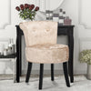 Crushed Velvet Padded Vanity Chair Bedroom Dressing Table Stool Retro Side Chair