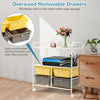 4 Drawers Storage Trolley 3 Tier Rolling Utility Cart w/Lockable Wheels Mobile
