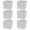 White 3 Tier 6 Cube Storage Bookcase Shelf Display Unit Grey Fabric Shelving Box