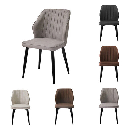 Set of 2 Dining Chairs Faux Leather Padded Metal Legs Easy Care Restaurant Chair