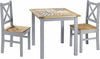 Salvador Grey and Waxed Pine Ceramic Tile Top 2 Chair Dining Set