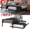 2 in 1 3FT Single Steel Daybed Guest Trundle Bed Frame Solid Metal Sofa Bed QG