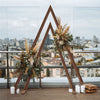 2Pcs Rustic Wooden Wedding Arch Triangle Arbor Backdrop Party Stand 8.2ft 9.8ft