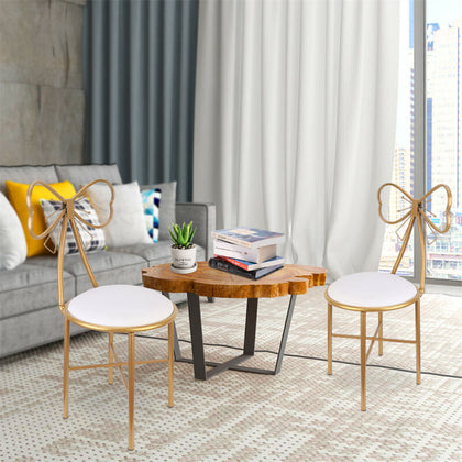 Velvet /Leather Dining Chairs Metal Legs Living Room Dinning Room Chair Set of 2