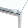 Clear Glass Coffee Table Modern Living Room Reception Table Chrome Leg Rectangle