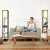 Floor Shelf Lamp with Bulb 2 USB Charging Ports 1 Drawer Modern Standing Light