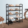 5 Tier Matte Black Shoe Rack Hallway and Cloakroom Sturdy Design Space Saving