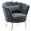 Upholstered Matte Velvet Armchair Lounge Scalloped Oyster Lotus Lounge Tub Chair
