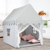 Wood Frame Large Playhouse Kids Toddler Castle Play Tent W/ Washable Mattress