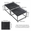 Genuine Marble Coffee Table Set of 2 Square Centre Table Side Table Home Display