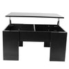 Modern Black Coffee Table Lift Up Top Drawer Desk with Storage Shelf Living Room