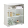 Modern White Sideboard Display Cabinet With RGB LED Cupboard Storage Unit