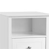White Bedside Cabinet, Nightstand Bedside Table with 2 Drawers Cubby for Bedroom