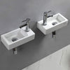 Small White Bathroom Wall Hung Cloakroom Ceramic Compact Wash Basin Sink 370mm