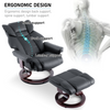 Leather Swivel Chair Recliner Armchair Home Lounge Sofa Chair With Footstool
