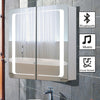 Bathroom Bright LED Mirror Cabinet With Storage Demister Shaver Socket Bluetooth