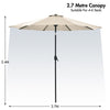 2.7M Parasol Sun Shade Outdoor Garden Patio Round Umbrella Crank Tilt Canopy