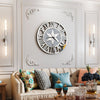 Personalised Silver Diamante Crush Crystal Mirror Glass Round Wall Clock Decor